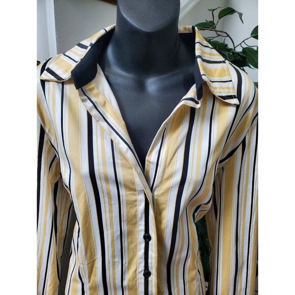 Sport Collection Striped Long Sleeve Collared Shirt & Pant 2 Piece Suit Size M - Picture 4 of 12